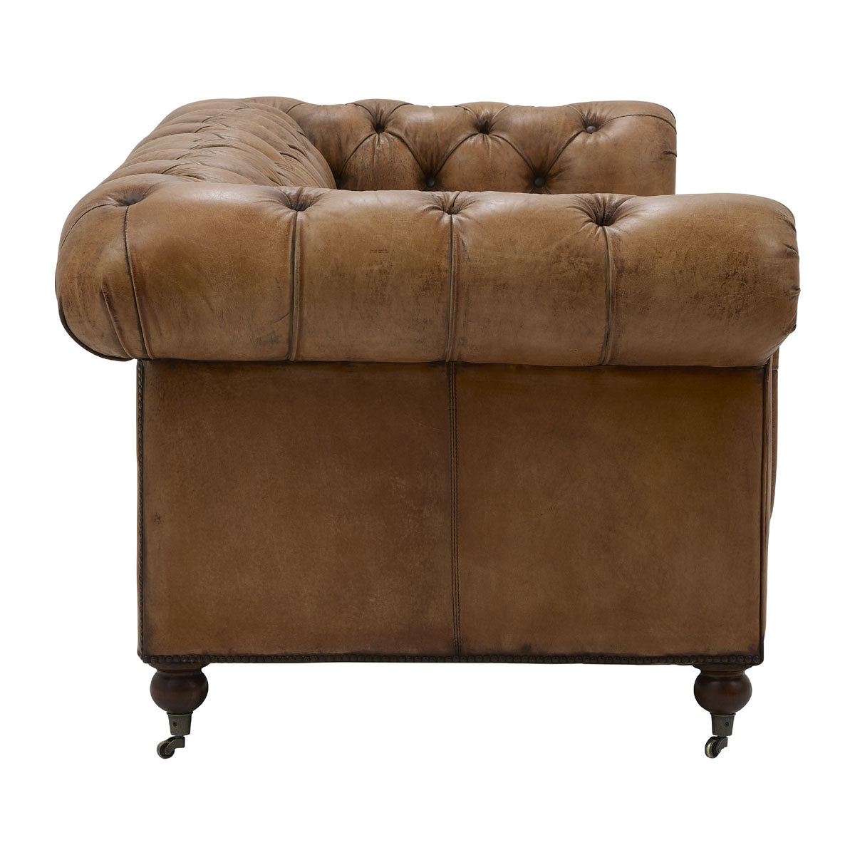 Newport Chesterfield Sofa in Antique Buffalo Leather