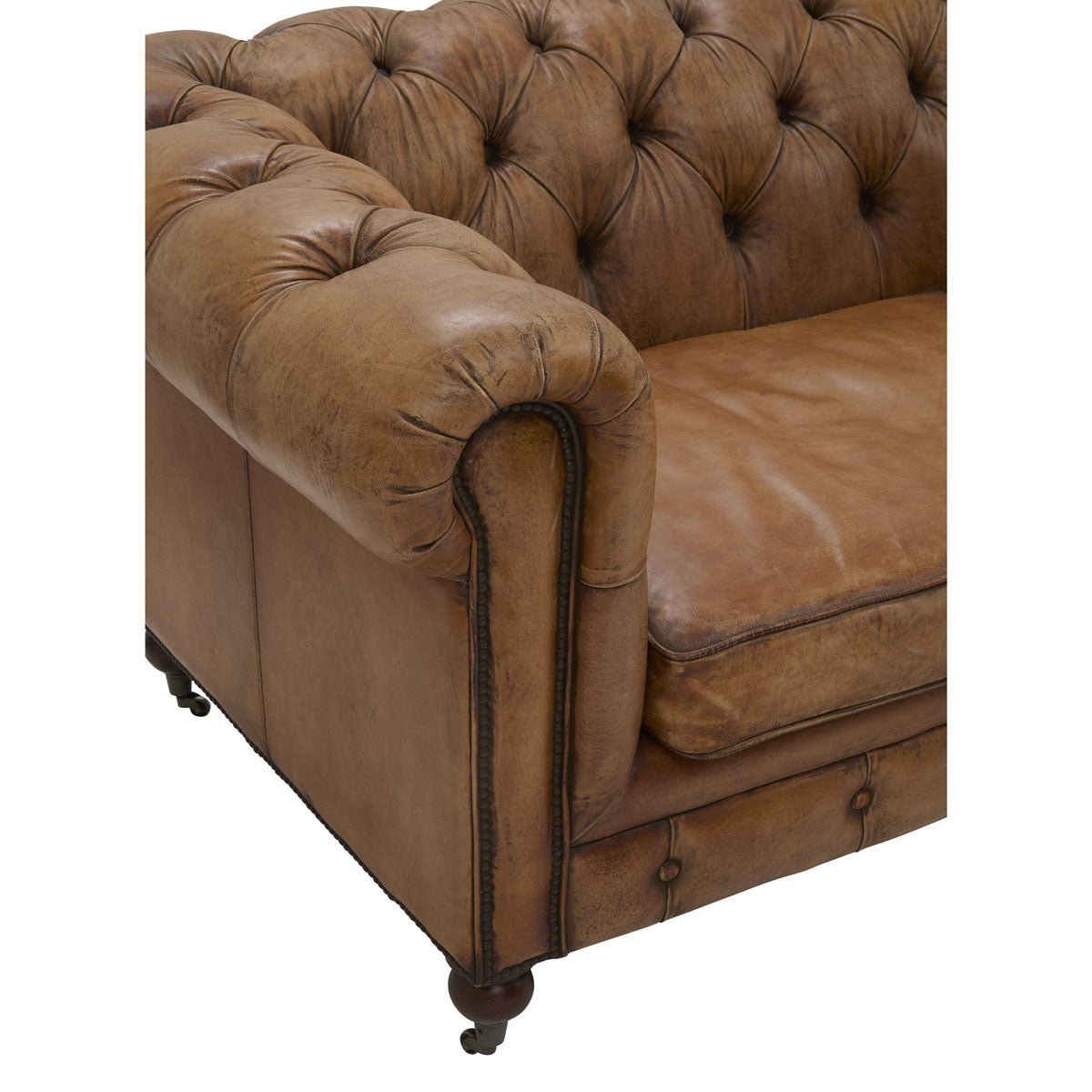 Newport Chesterfield Sofa in Antique Buffalo Leather