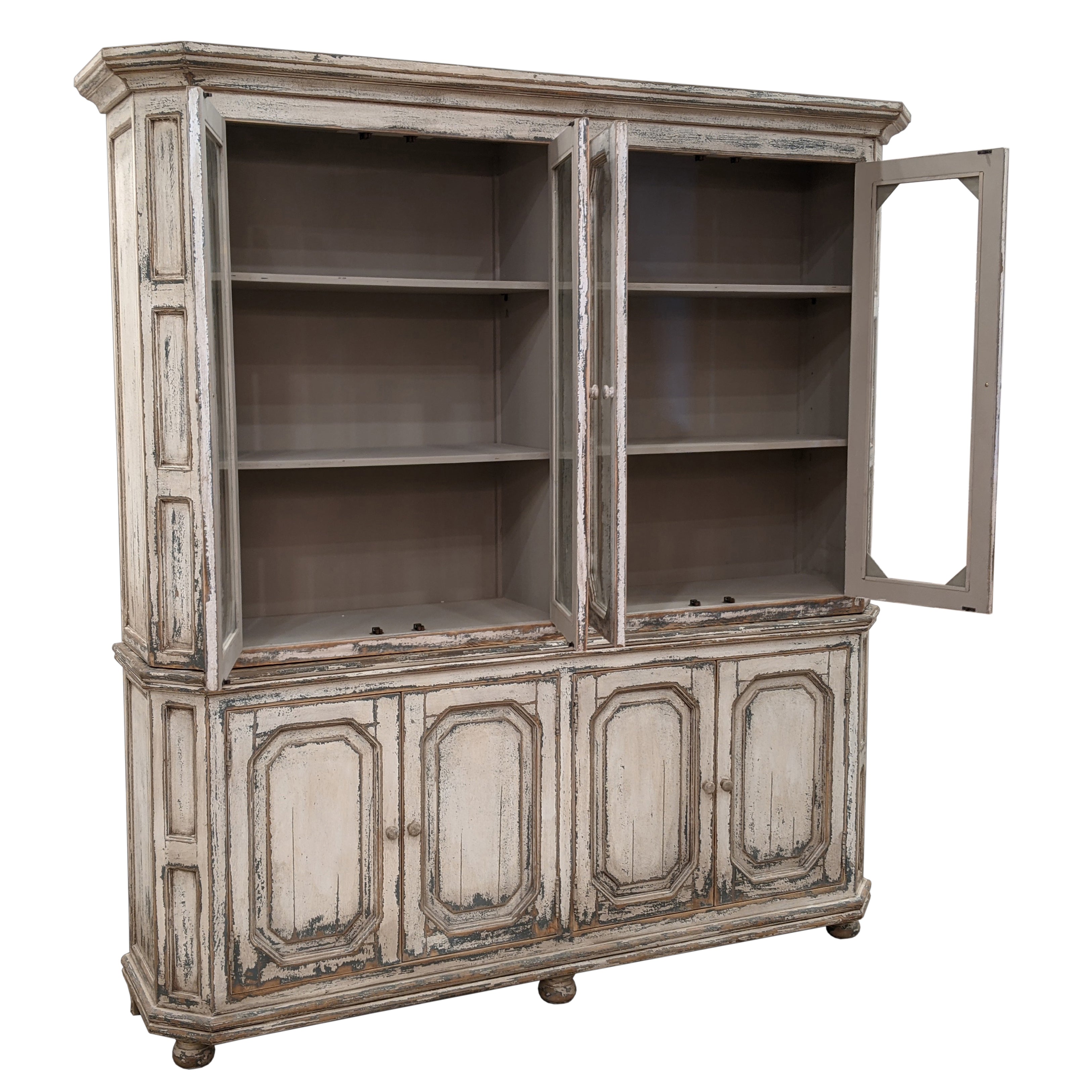 Large Cabinet with Glass and Panel Doors