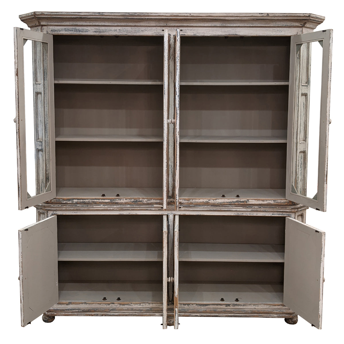 Large Cabinet with Glass and Panel Doors