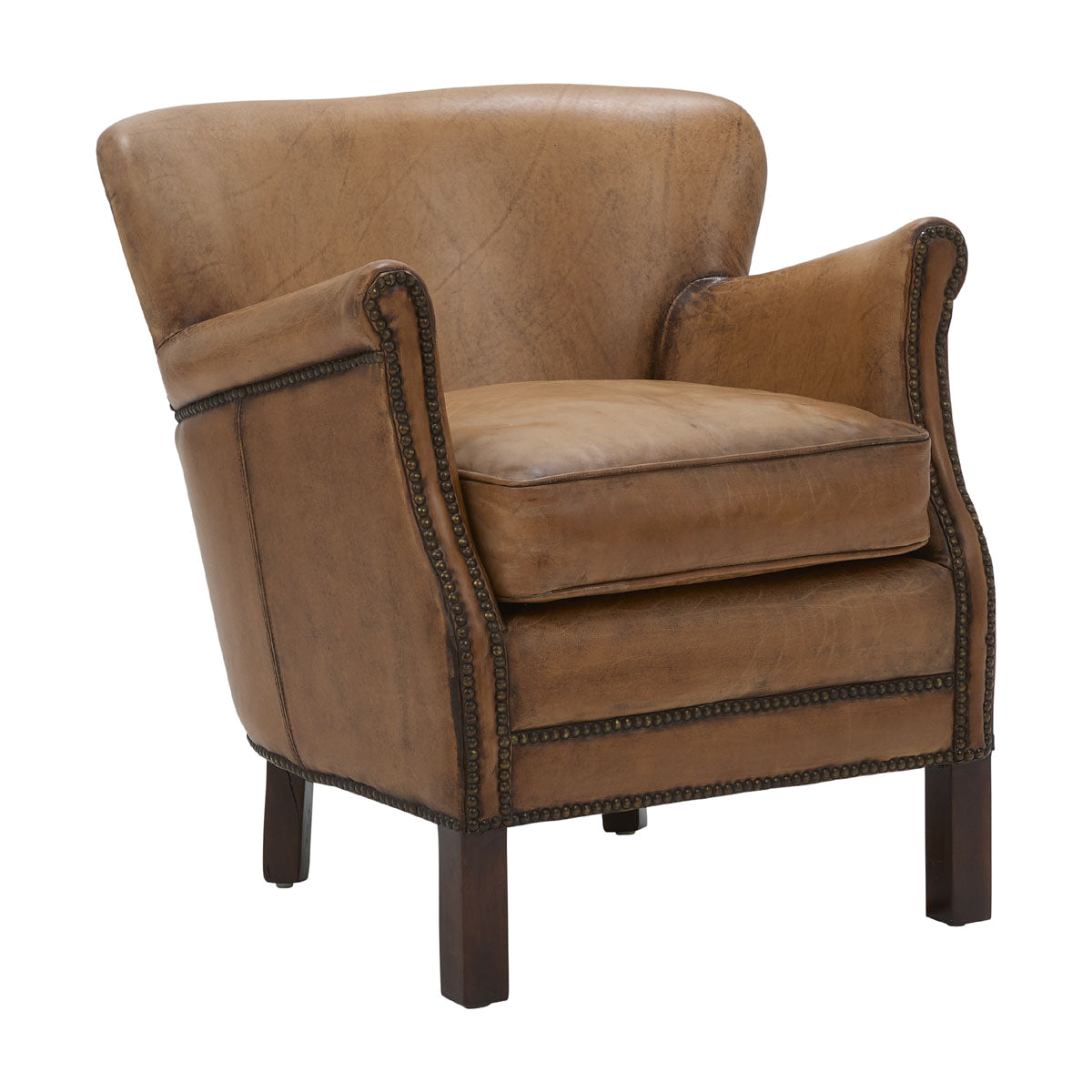 Cardiff Armchair in Antiqued Buffalo