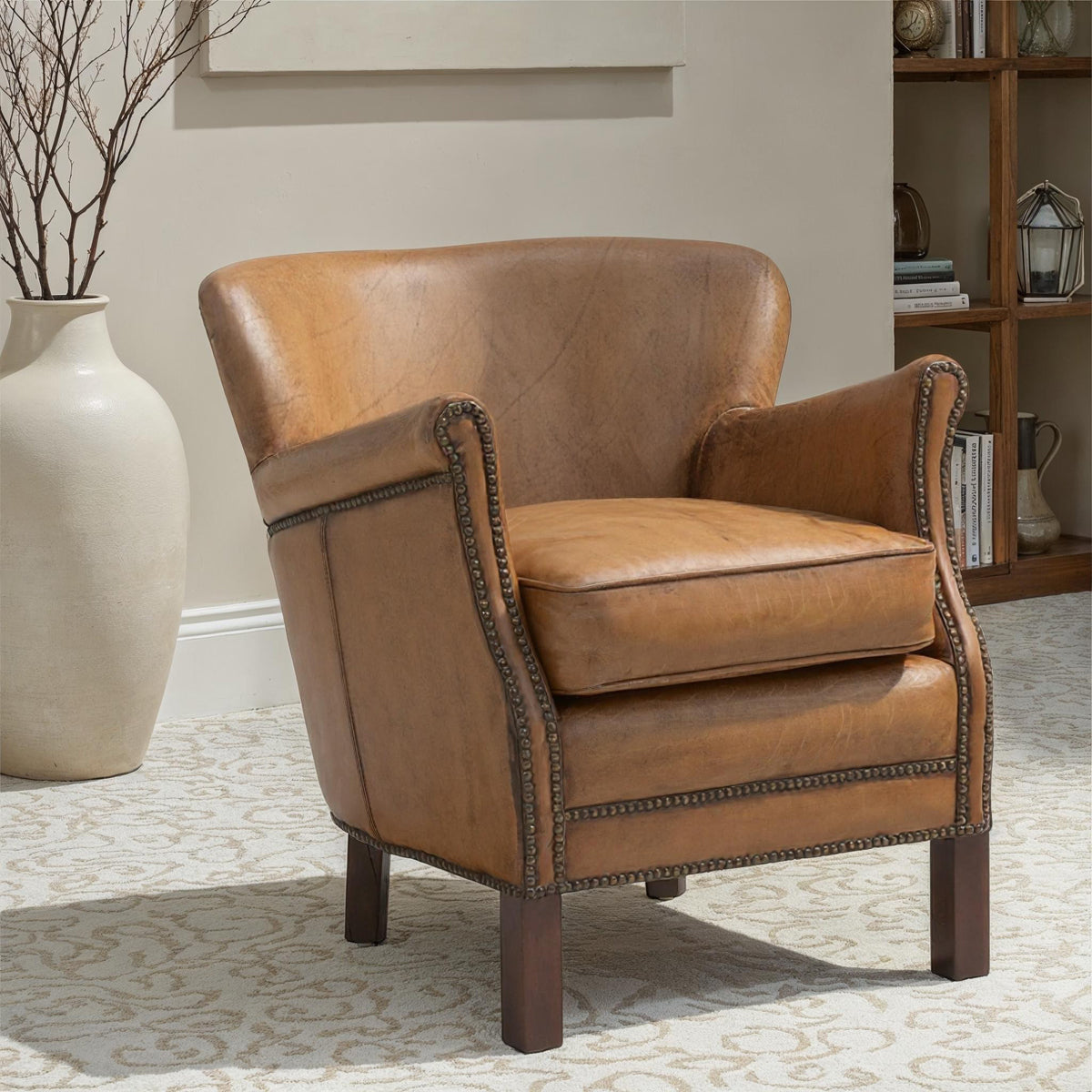 Cardiff Armchair in Antique Buffalo Leather