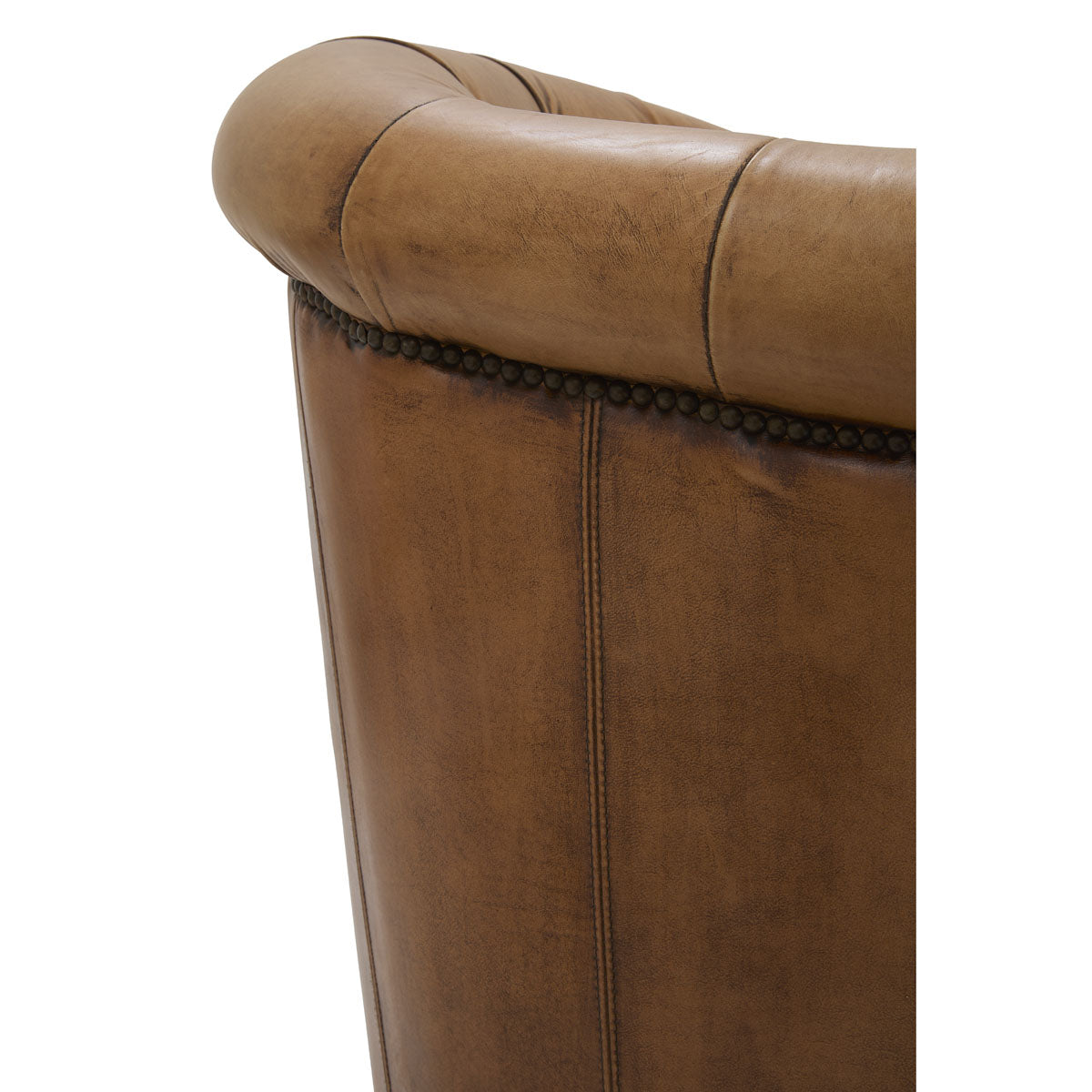 Burton Tufted Club Chair in Antique Buffalo Leather