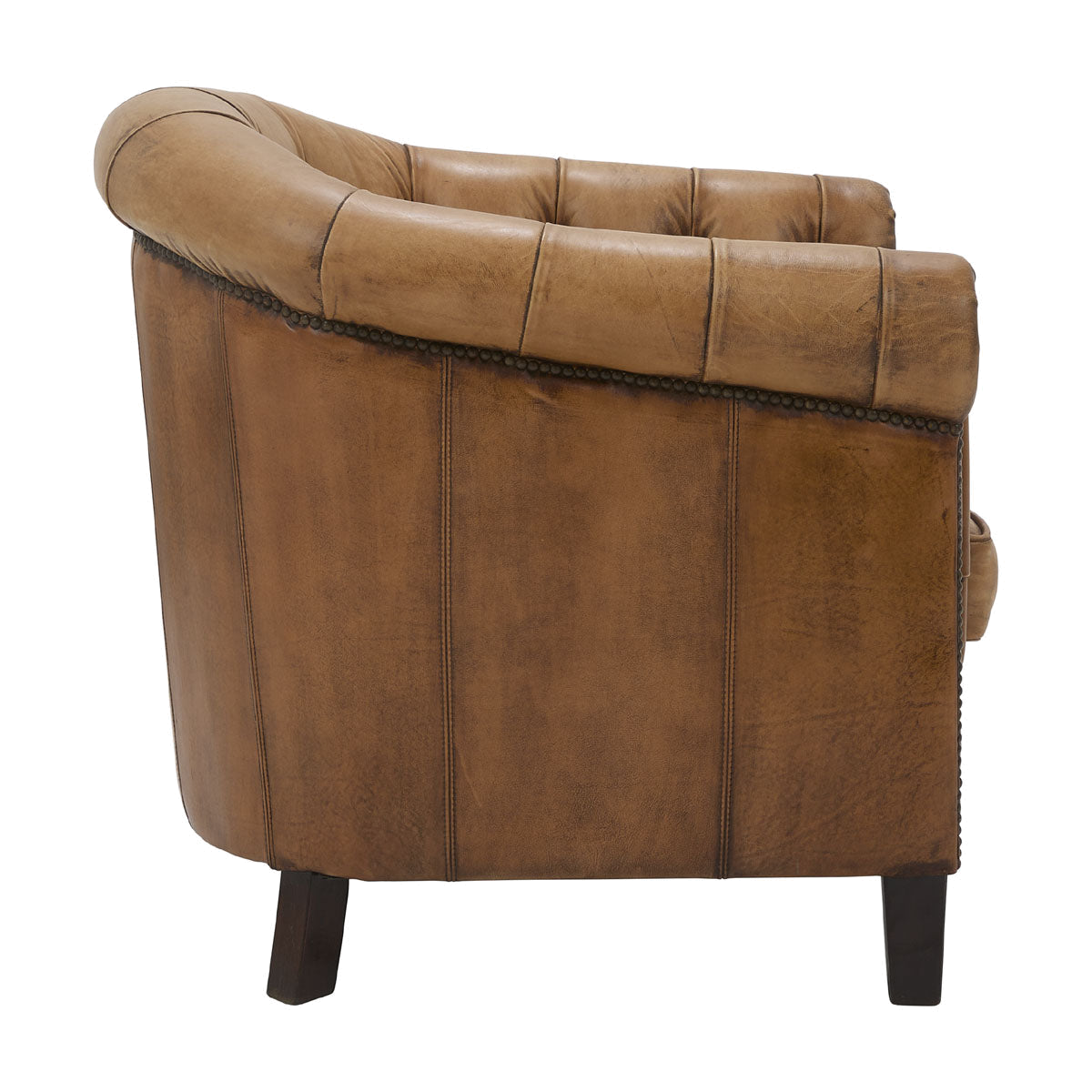 Burton Tufted Club Chair Antique Buffalo