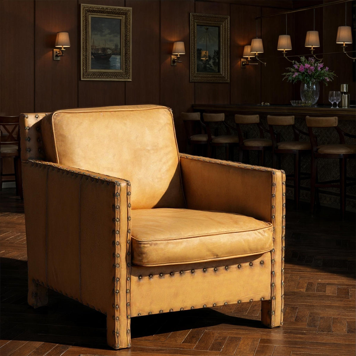 Broadford Armchair in Antique Buffalo Leather
