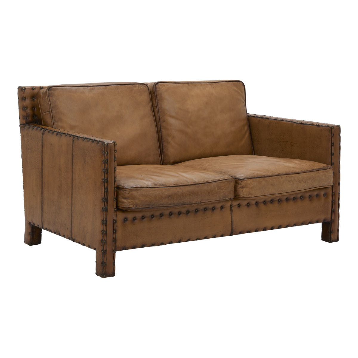 Broadford Two-Seater Sofa in Antique Buffalo Leather