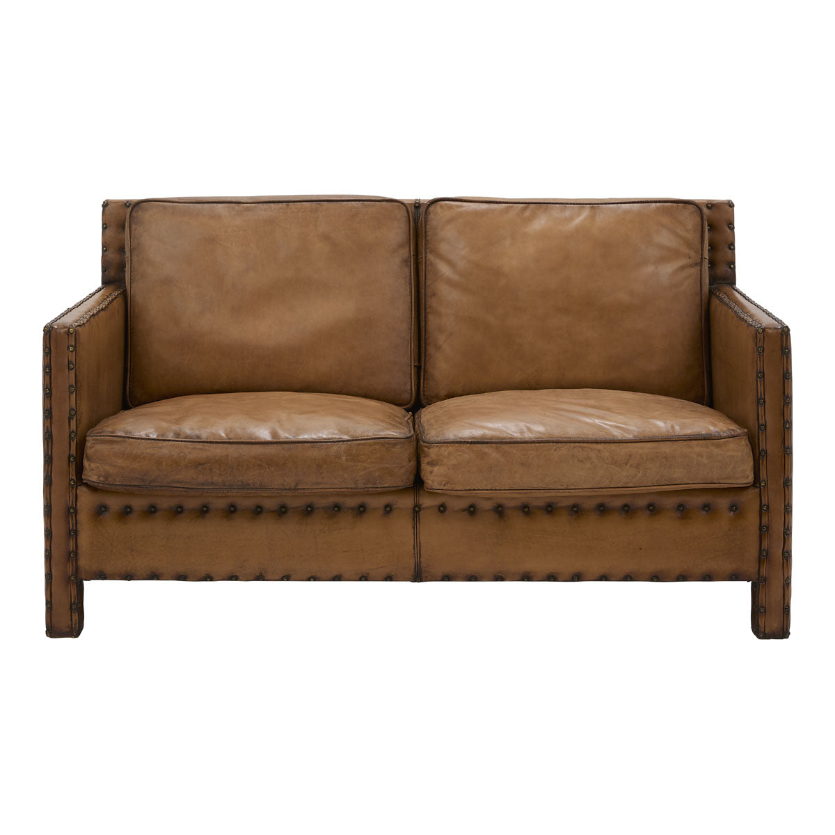 Broadford Two-Seater Sofa in Antique Buffalo Leather