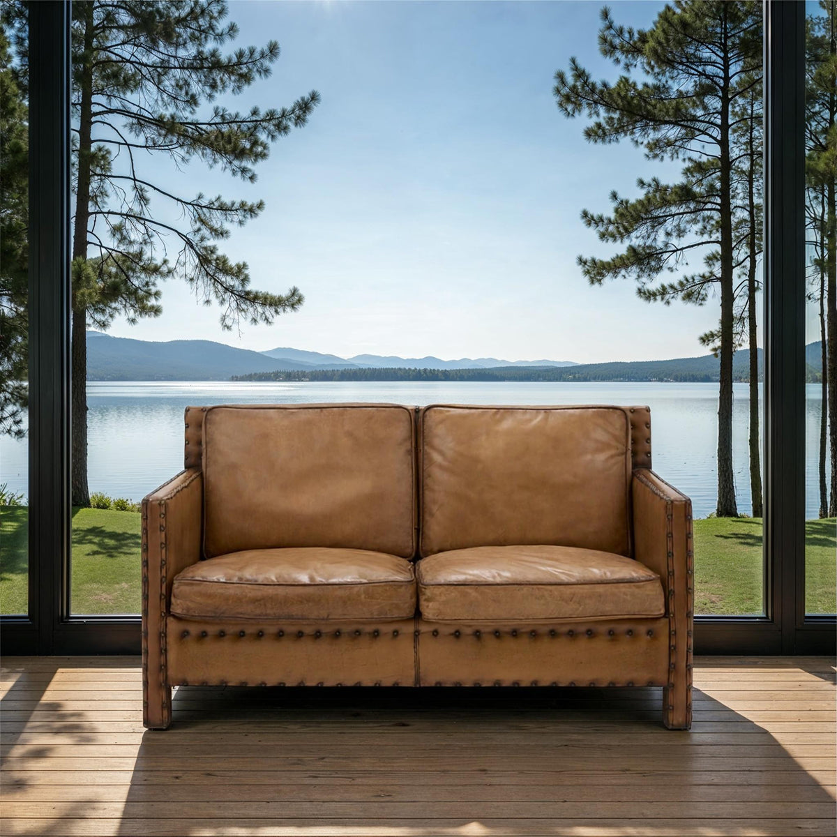 Broadford Two-Seater Sofa in Antique Buffalo Leather