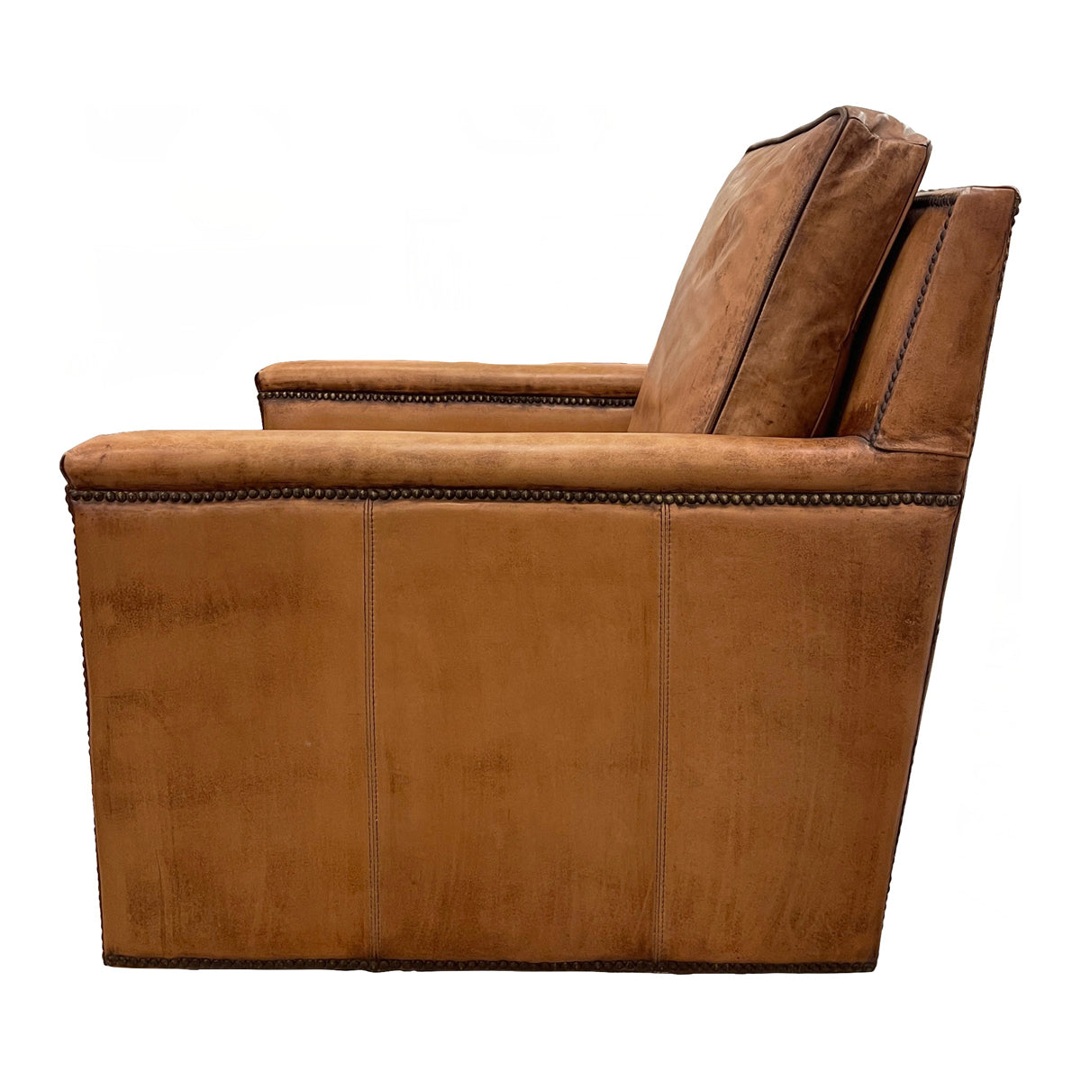 Keswick Swivel Chair in Antique Buffalo Leather
