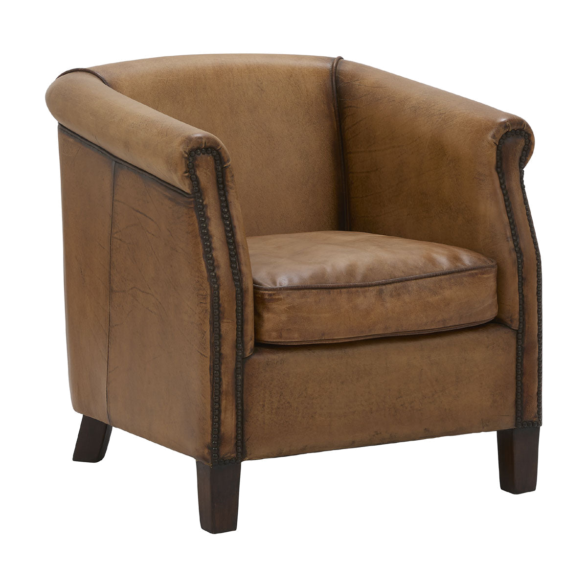 Bourgogne Armchair in Antiqued Buffalo