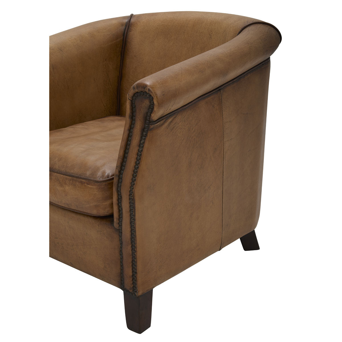 Bourgogne Armchair in Antique Buffalo Leather