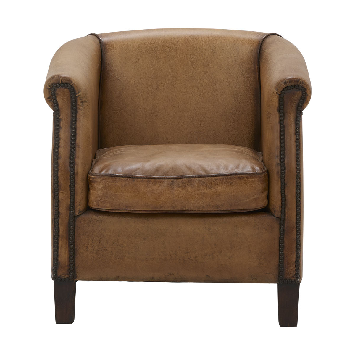 Bourgogne Armchair in Antique Buffalo Leather