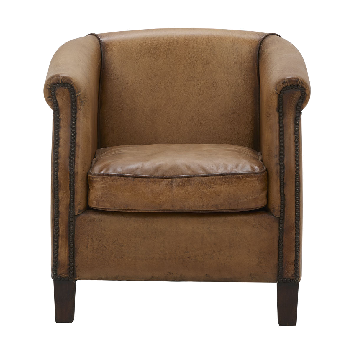 Bourgogne Armchair in Antiqued Buffalo
