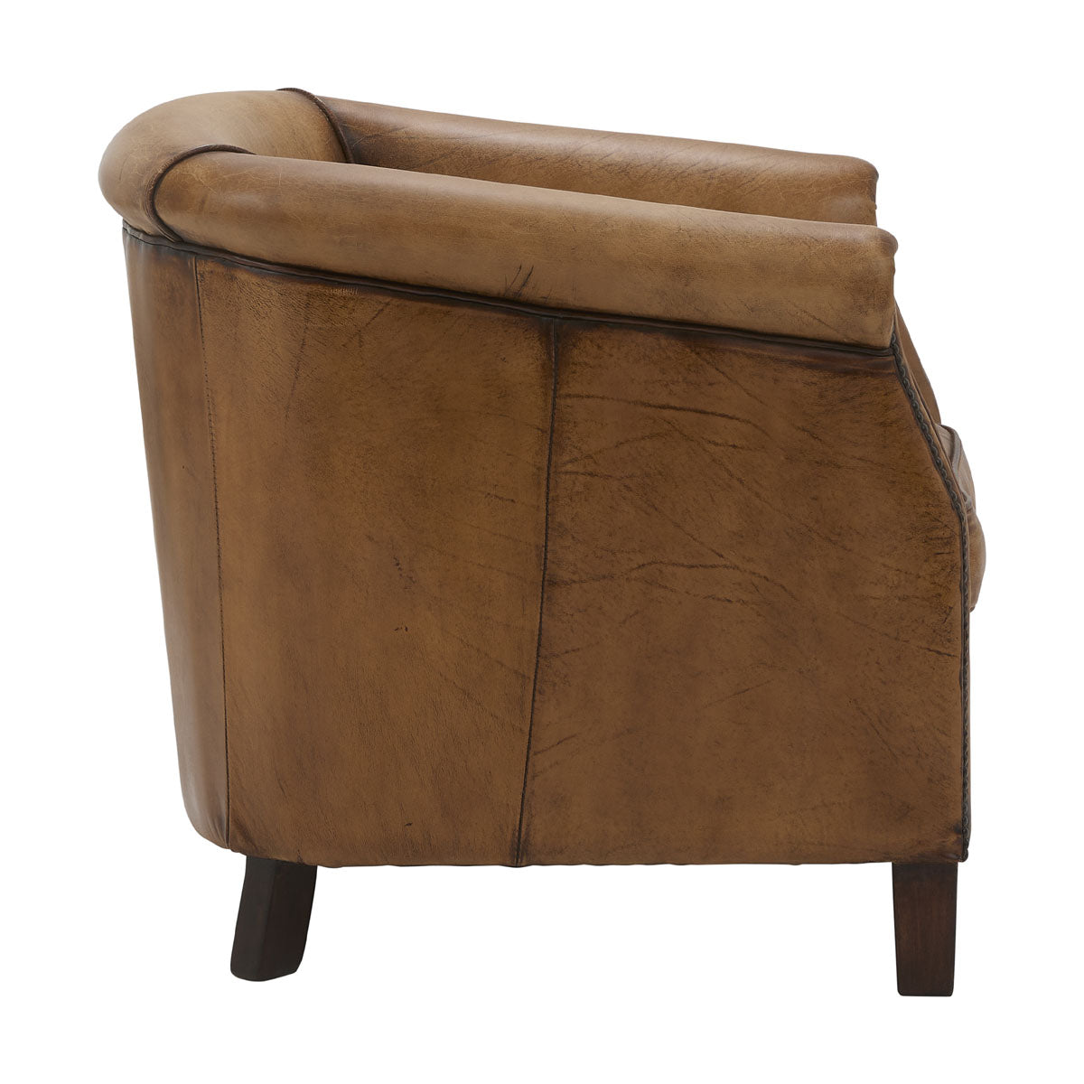 Bourgogne Armchair in Antique Buffalo Leather