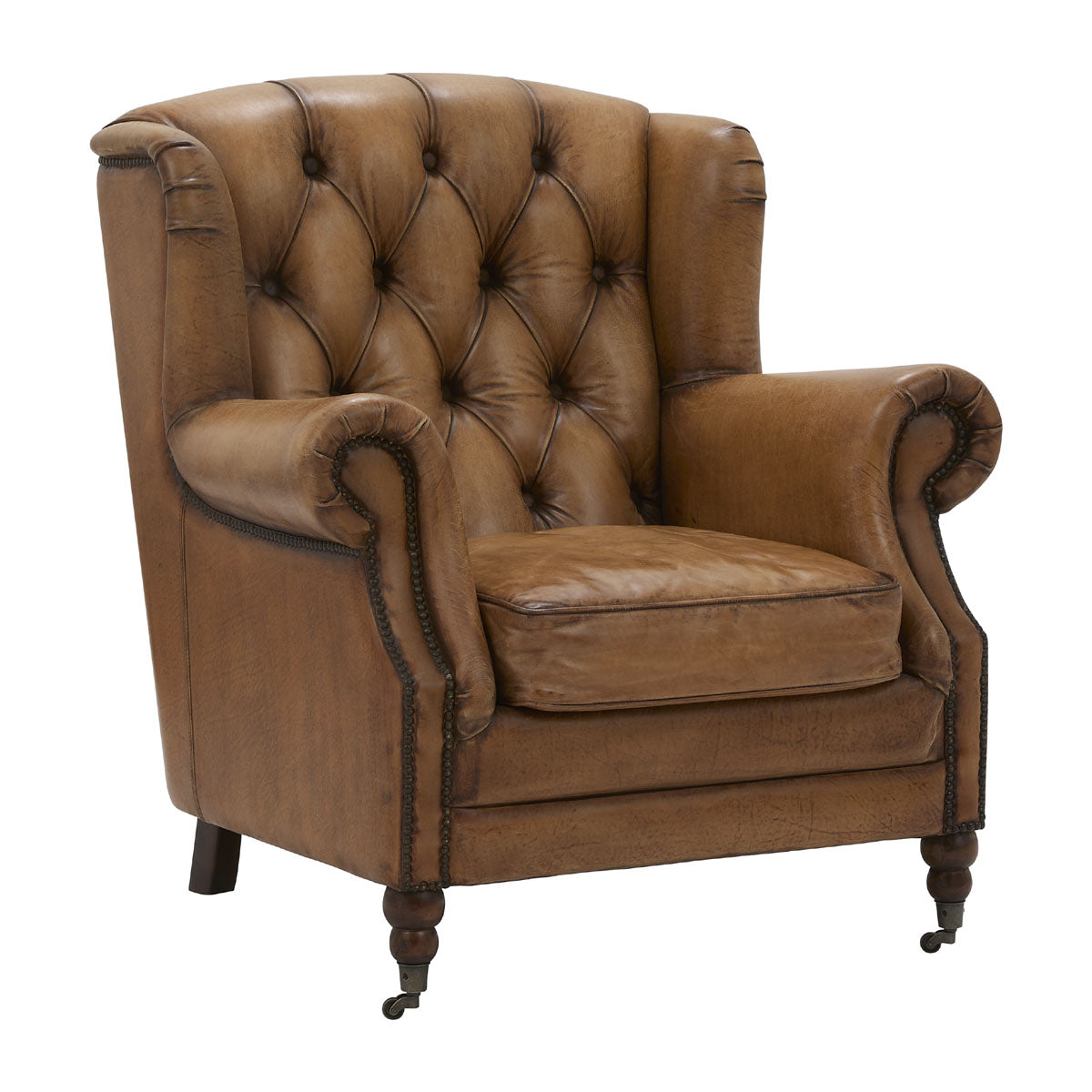 Florence Armchair in Antique Buffalo Leather