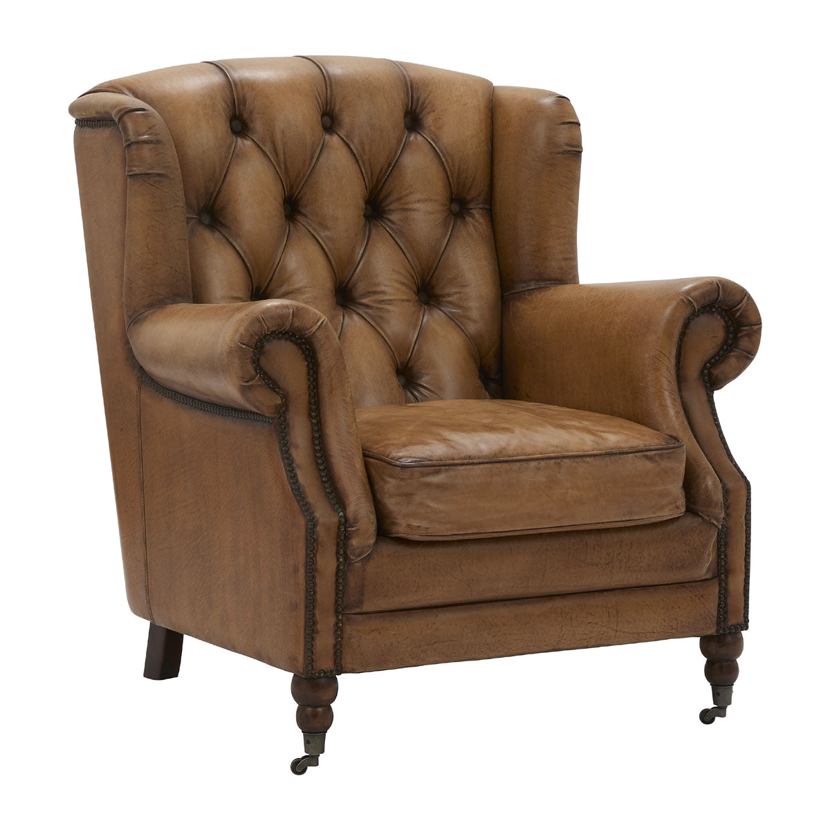 Florence Armchair in Antiqued Buffalo