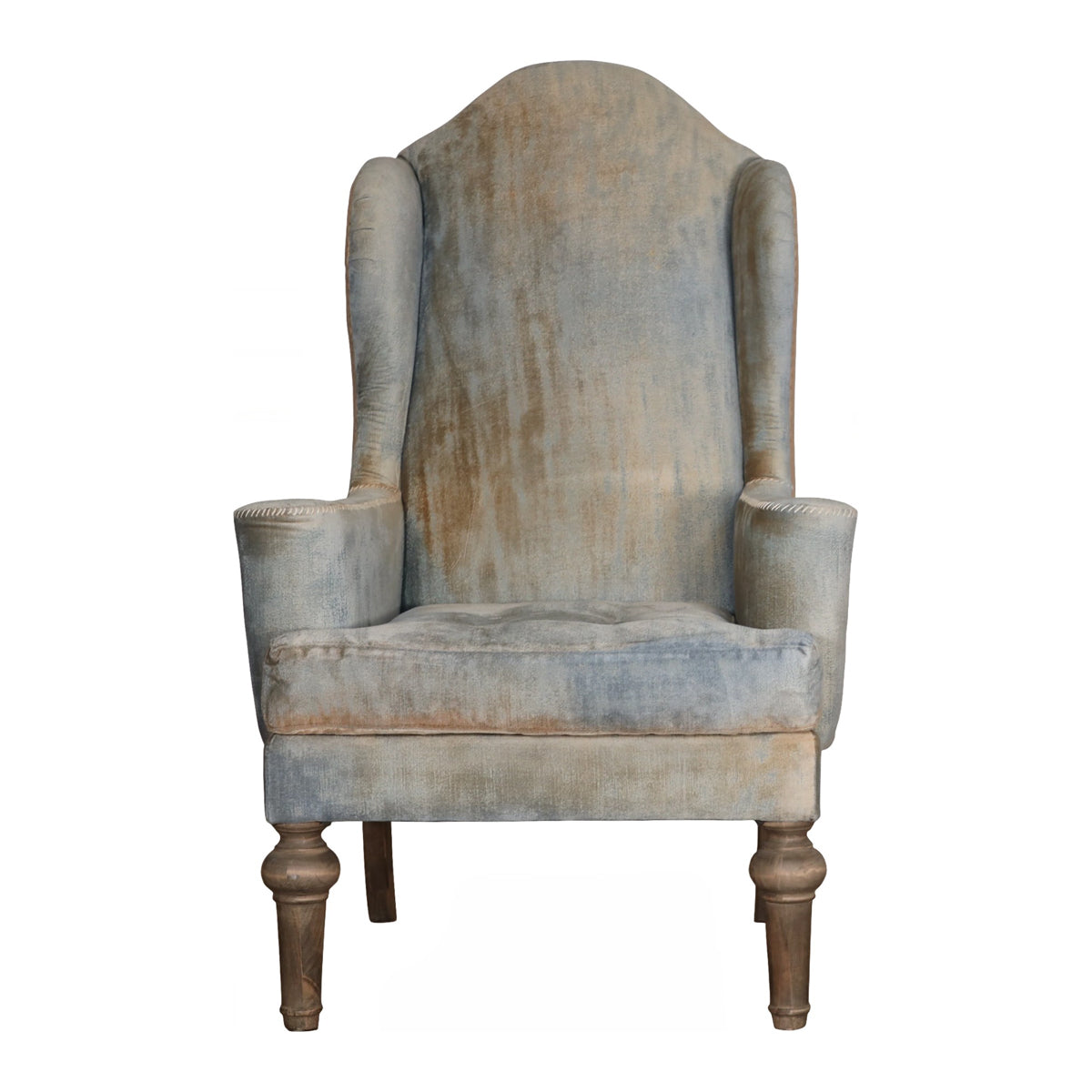 Cheltenham Chair in Blue Velvet and Burlap