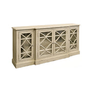 Keswick reclaimed pine sideboard with mirrored doors and muntin detailing