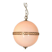 Marlow chandelier with spherical opaline glass globe and brass fitting