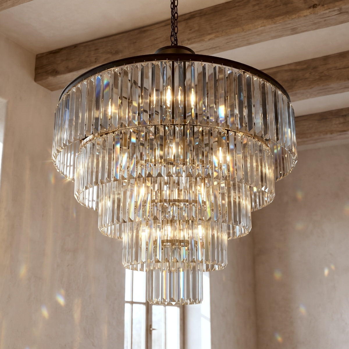 Jacques Chandelier In Old Bronze