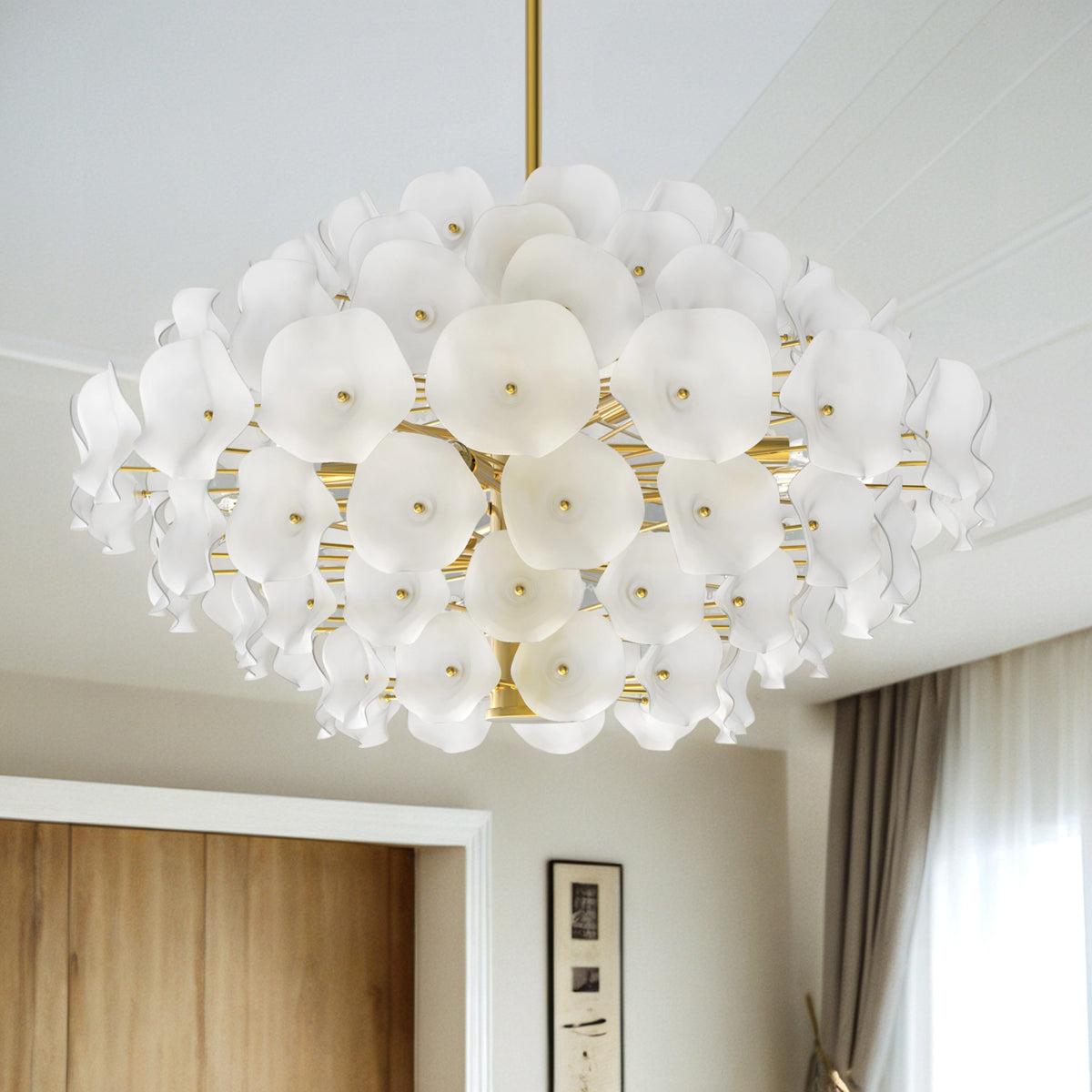 Newman Chandelier in Brass