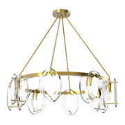 Ryelands chandelier with clear glass discs around a circular metal ring