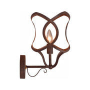 Selma inverted wall sconce with curved metal bands in antique rust