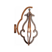Serra wall sconce with layered open metal frame in mirrored distressed gold