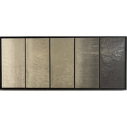Multi-panel photographic work on a horizontal row of concrete panels