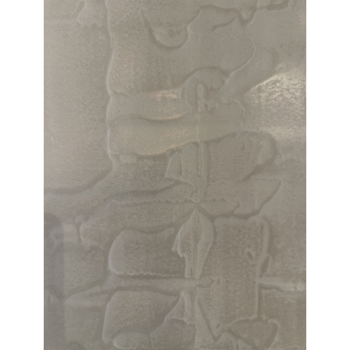 Multi-panel photographic work on a horizontal row of concrete panels