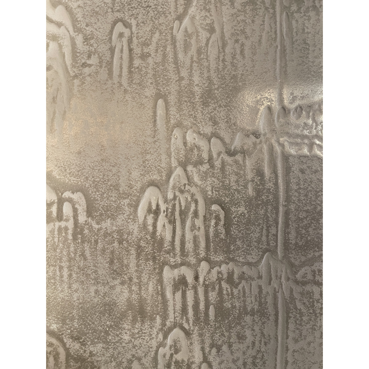 Multi-panel photographic work on a horizontal row of concrete panels