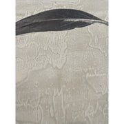 Photographic botanical leaf study on a textured concrete panel