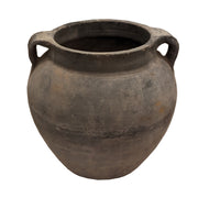 Black matte porcelain pot with small side handles