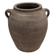 Matte porcelain pot with a wide opening and small side handles