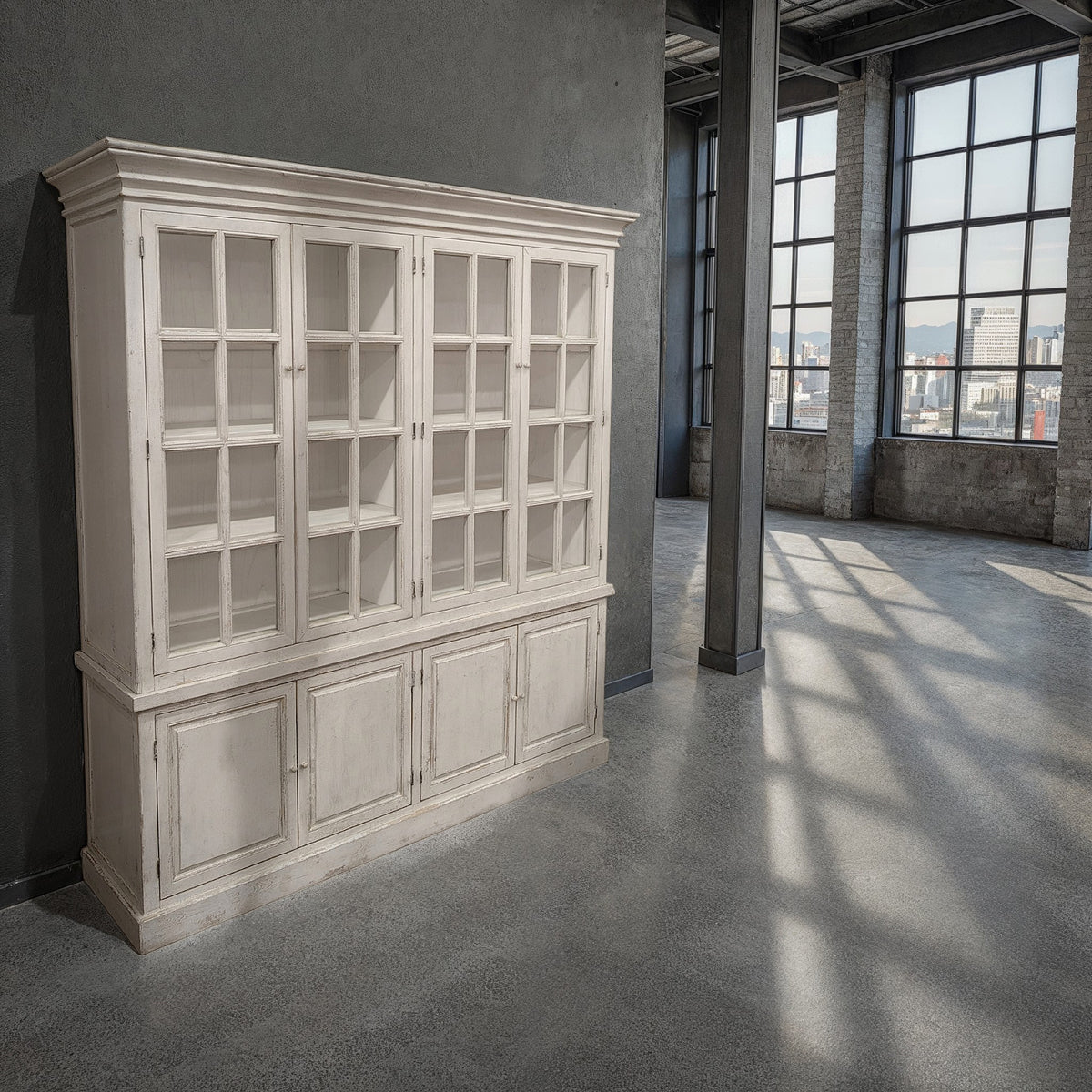 Reclaimed Pine Bookcase in Antique White