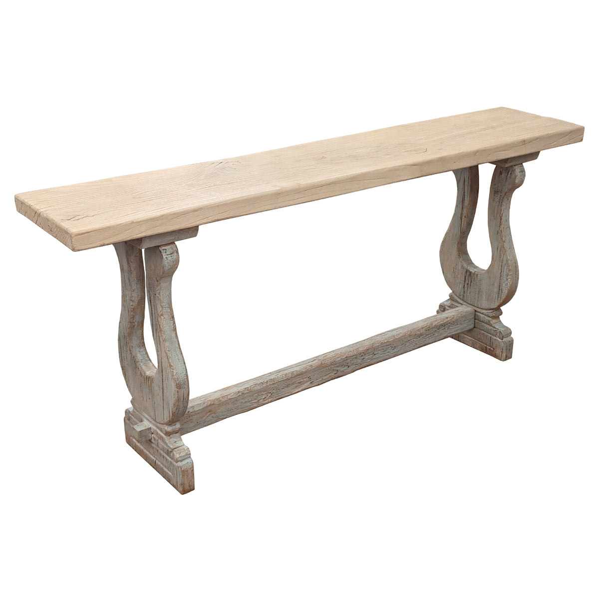 Reclaimed Pine Console with Painted Base