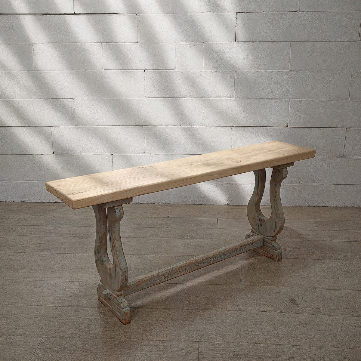 Reclaimed Pine Console with Painted Base
