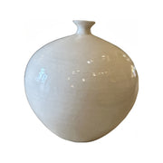 Ceramic vase with a rounded body and narrowed neck