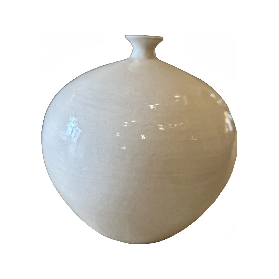 Ceramic vase with a rounded body and narrowed neck