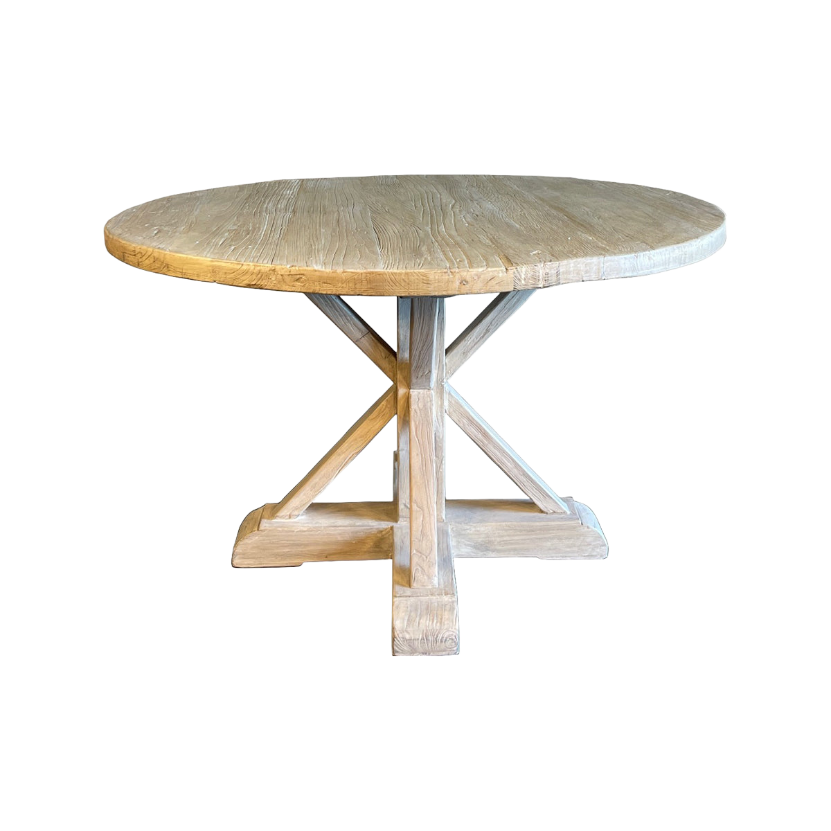 Small Round Reclaimed Elm Dining Table