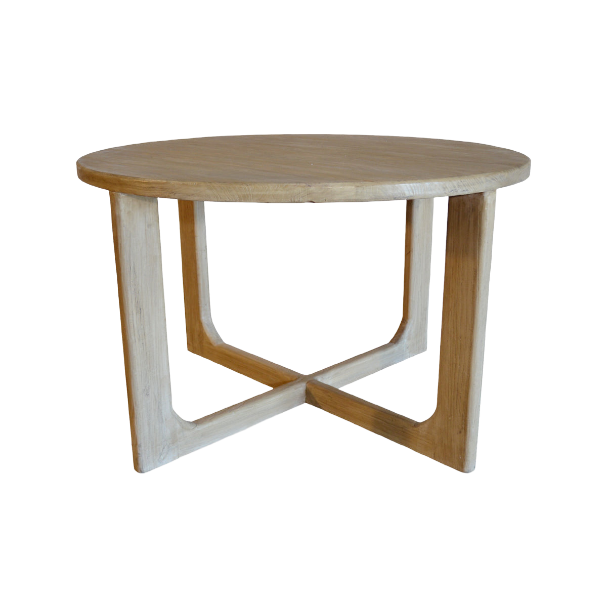 Small Bleached Elm Dining Table w/ Cross