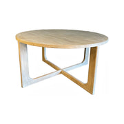 Bleached Elm Coffee Table with Cross Base