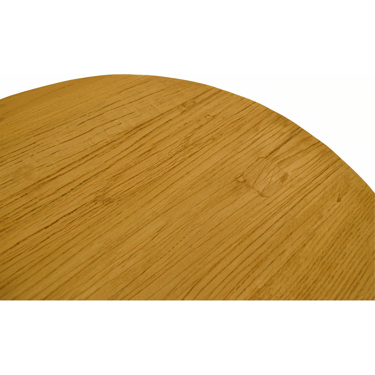 Round serving board in natural reclaimed elm with an integrated handle