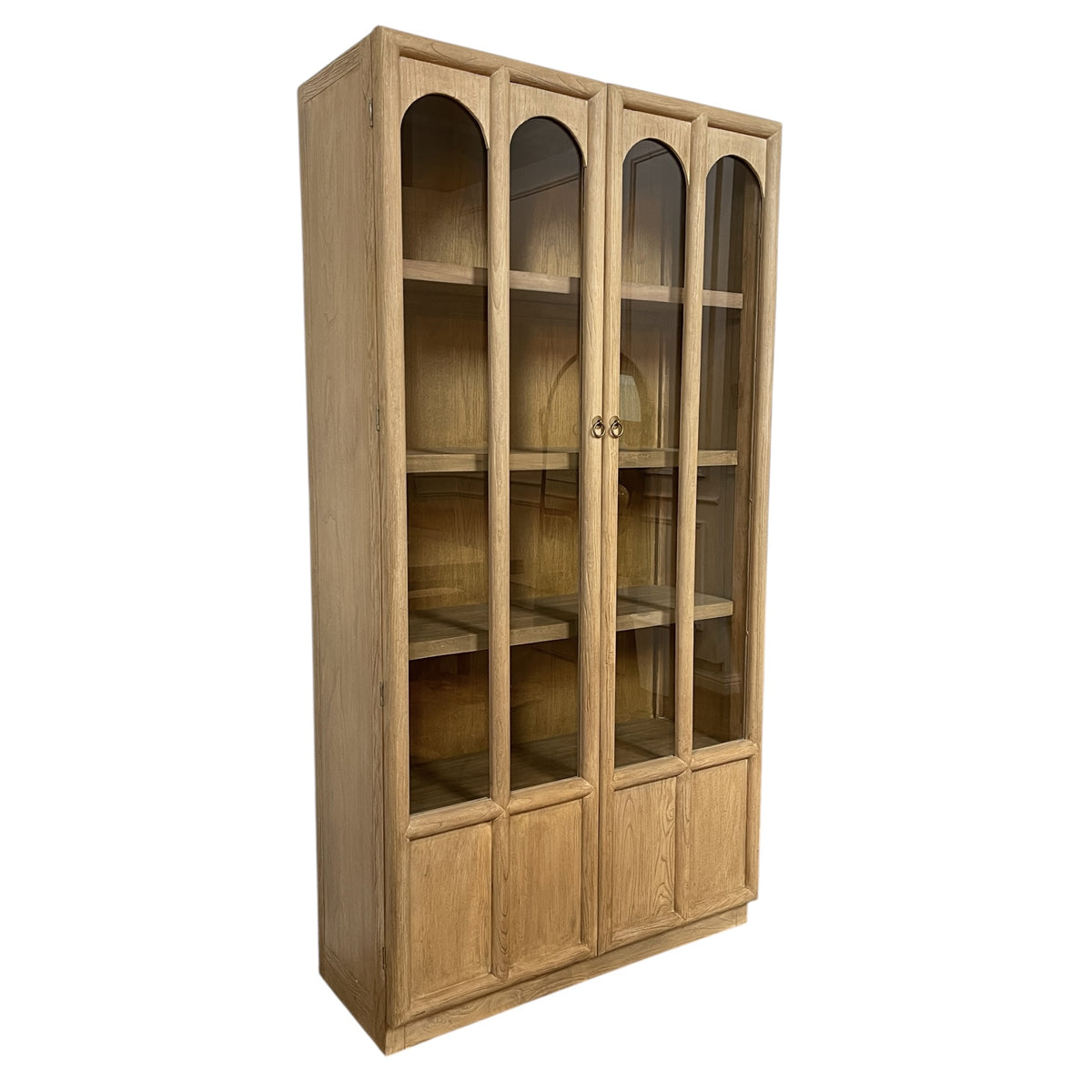 Tall Arched Glass Two Door Cabinet