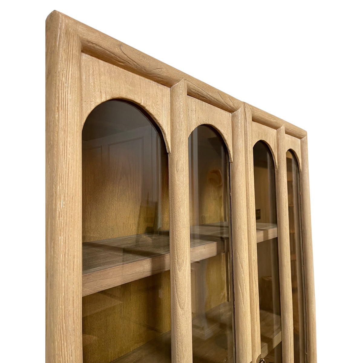 Tall Arched Glass Two Door Cabinet