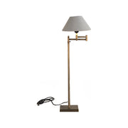 Angelo table lamp with slender metal stem, lateral arm and tapered shade