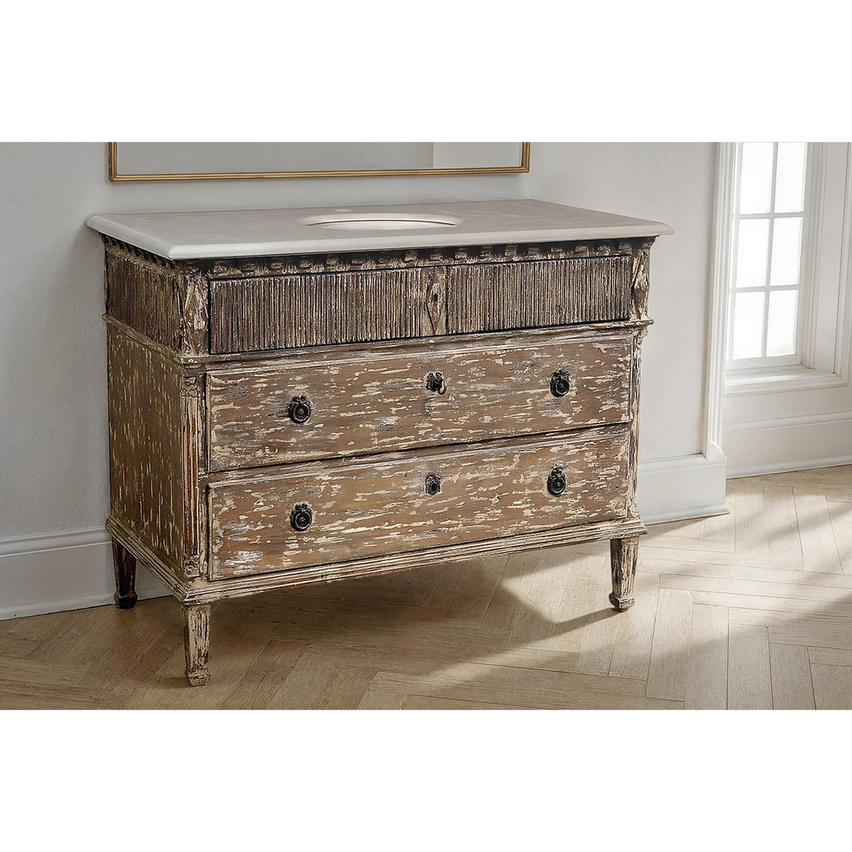 Morgan Single Vanity with Marble Top