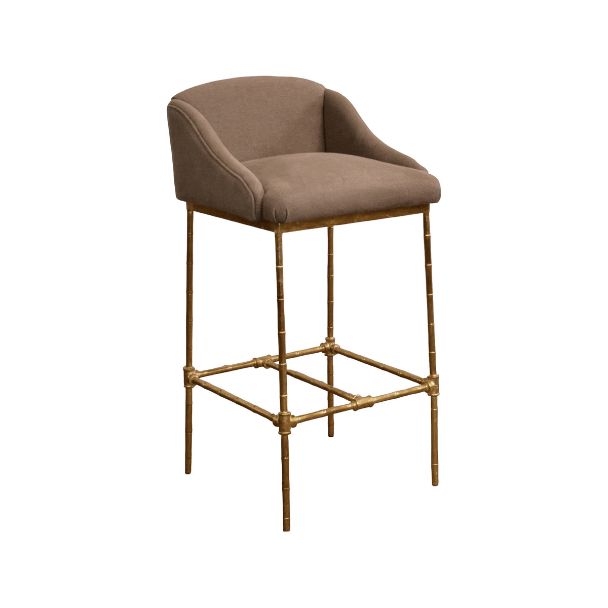 Agar Barstool with Taupe Linen Seat