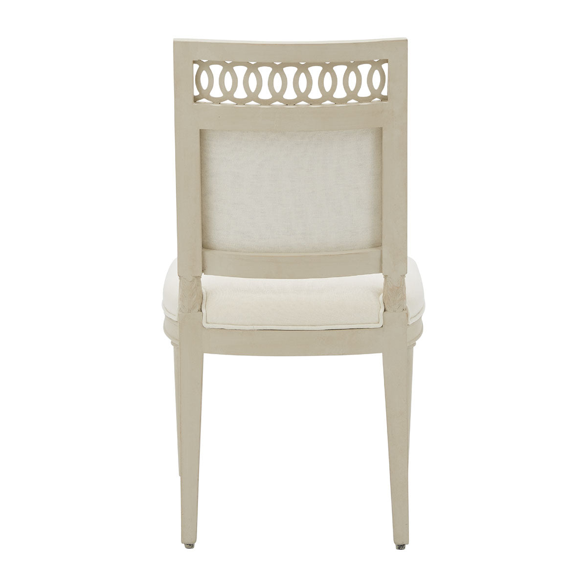 Dining chair with a carved birch frame, openwork back and upholstered seat