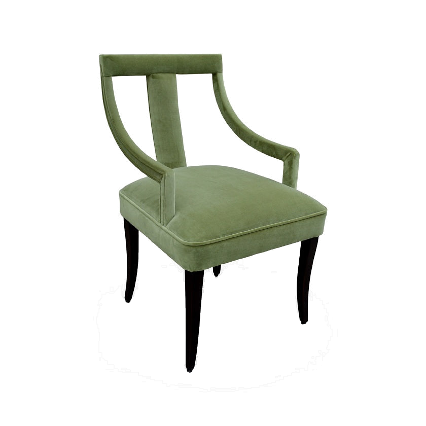 Arm Chair in Green Velvet
